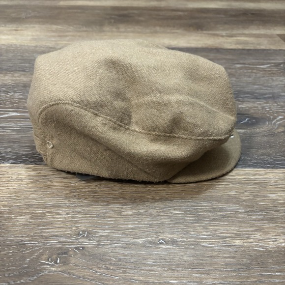 Vintage Made‎ in USA Tan/ Brown Snap Beret Size Large - Picture 2 of 5